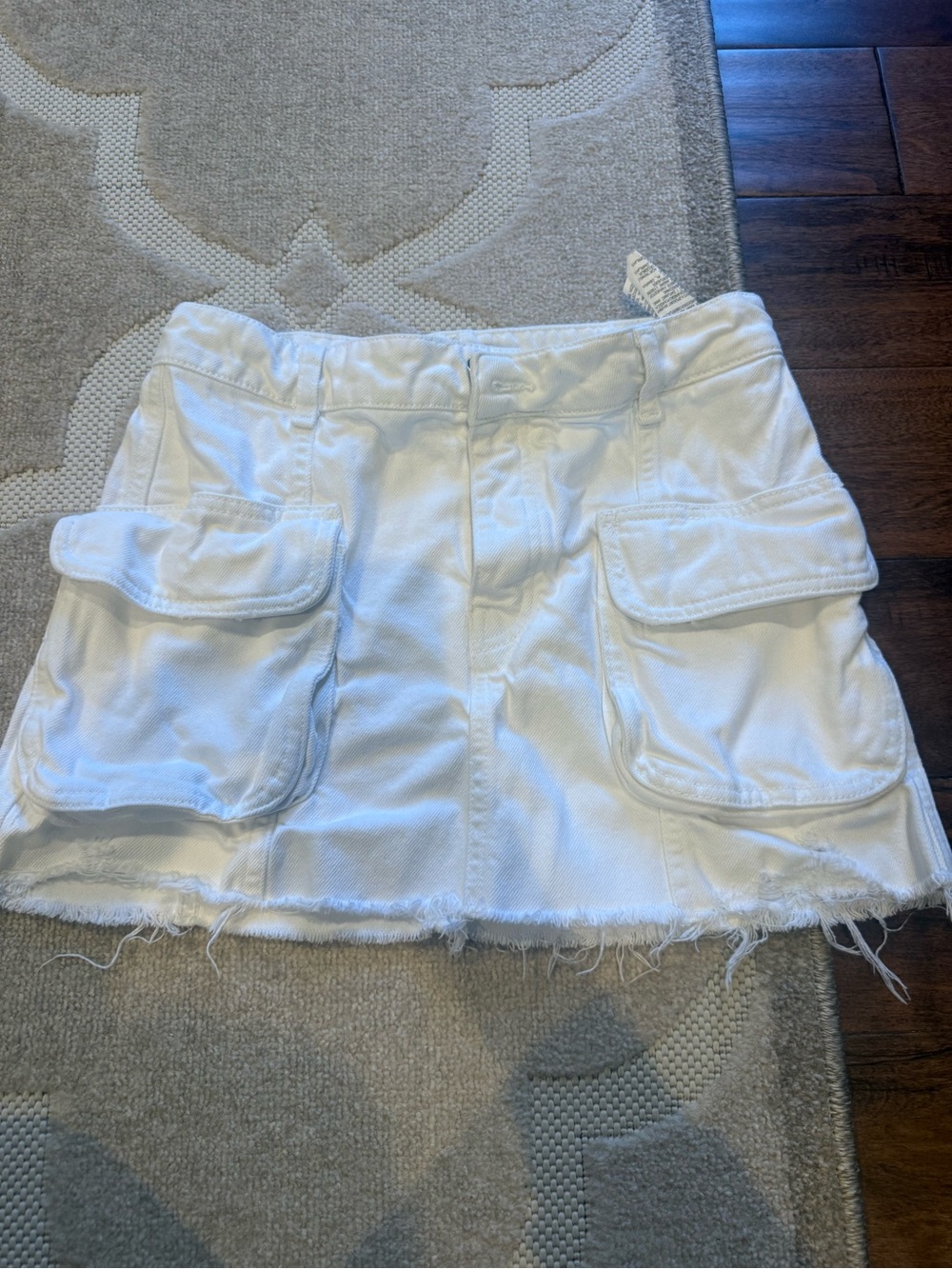 Zara White Cargo Pocket Mini Skort